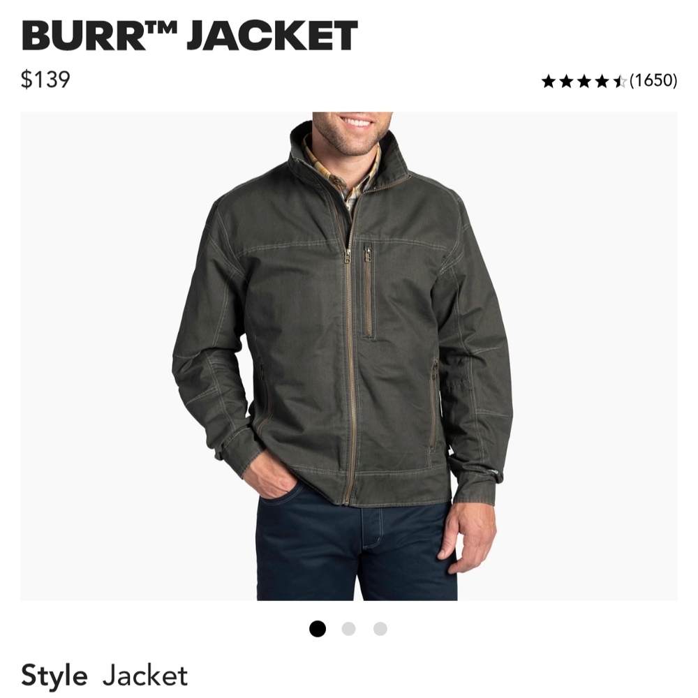 Kuhl Men's Burr Canvas Jacket - Gun Metal (Small)